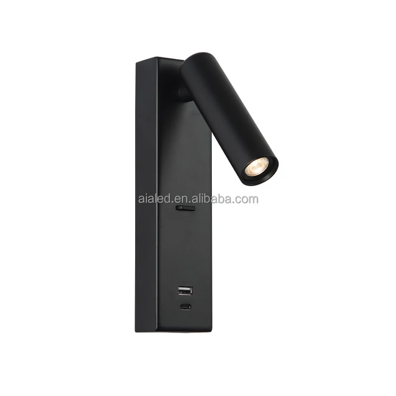 Reading Wall Lamp furniture  USB Type-C reading lights Bedroom club house hotel Home villa Bedside Wall Light Sconce club house