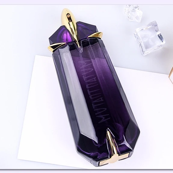 
Custom Made Unique Shape Alien Amber Purple Crown Glass Perfume Bottle 100ml angel charm lady 