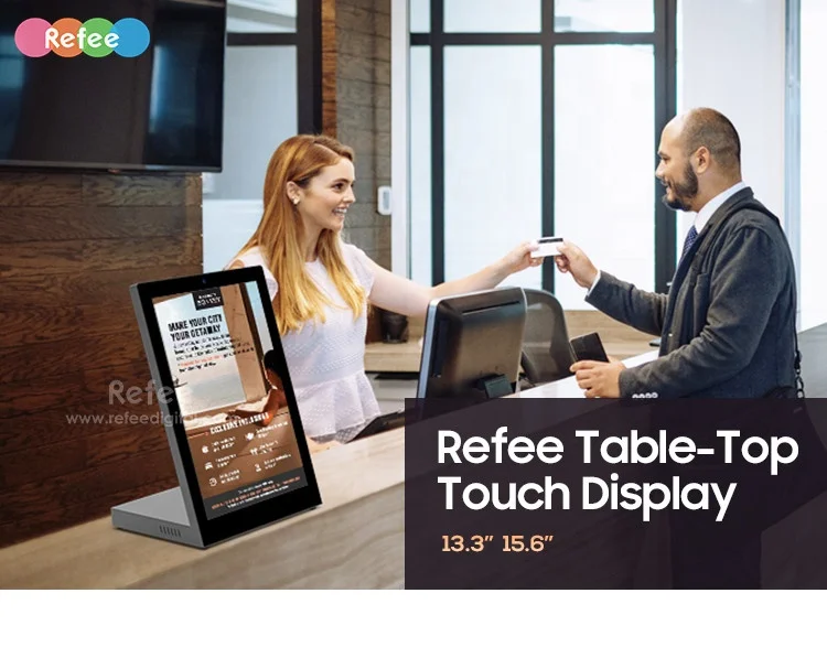 Table Top Lcd Display Lcd Digital Signage Display Full hd Portable Touch Screen Monitor with Stand