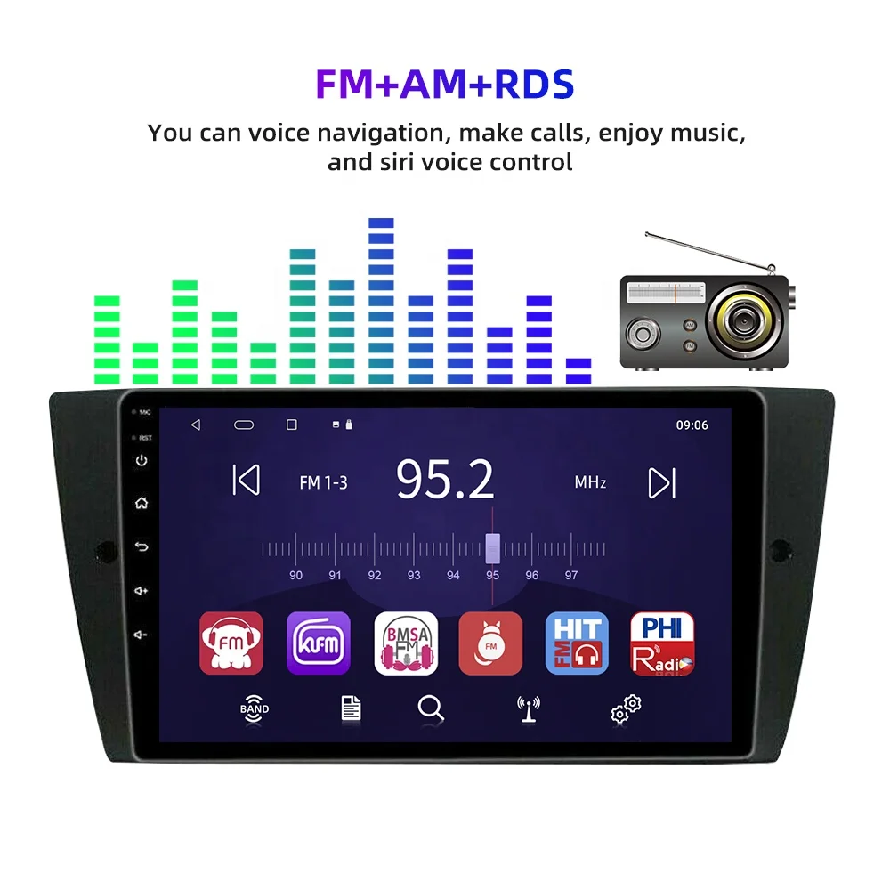 Best sellers 9 inch Android AUTO radio for BMW E90 E91 E92 E93 GPS 4+64GB 8-core WiFi car dvd player