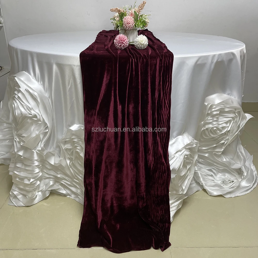 Wholesale dark green wedding custom table runner velvet runner turkish table runner christmas tablecloth