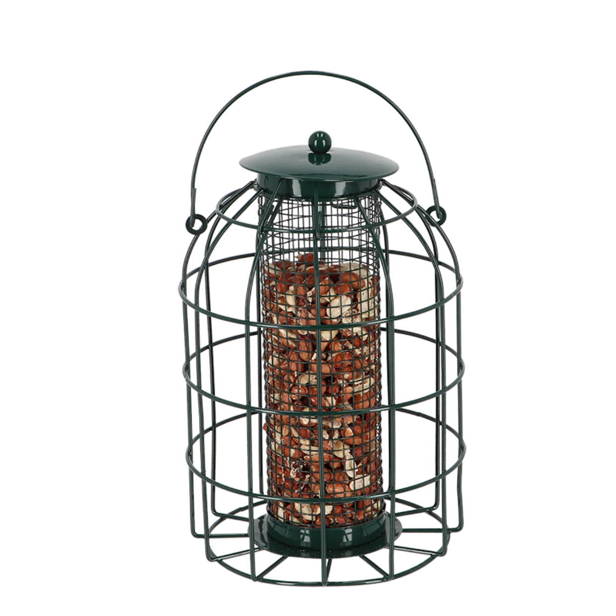 Esschert Design Outdoor Hanging dark green mild steel Squirrel proof Bird Feeder, Squirrel proof suet ball dispenser
