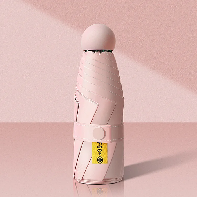 Custom Newest Selling Mini Portable Solid Color Small Colorful Anti-uv Chinese Manual Folding 5 Fold Umbrella