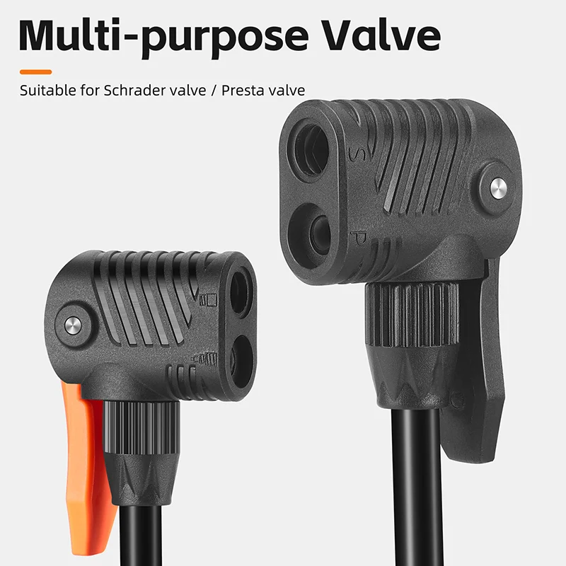 WEST BIKING Custom 160PSI High Pressure Bicycle Pump Valve Cycle Pump With Gauge Solid And Durable Stainless Steel Bike Pump