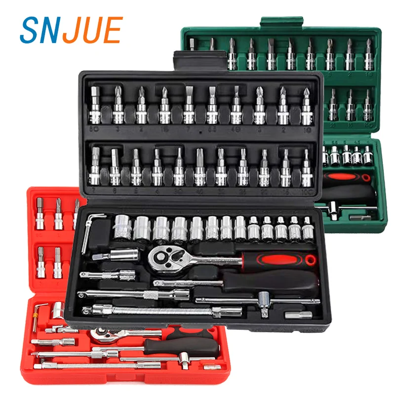Hot Sale Professional Combination Set Auto Repair Tools Ratchet keys Chrome Vanadium Socket Wrench Set