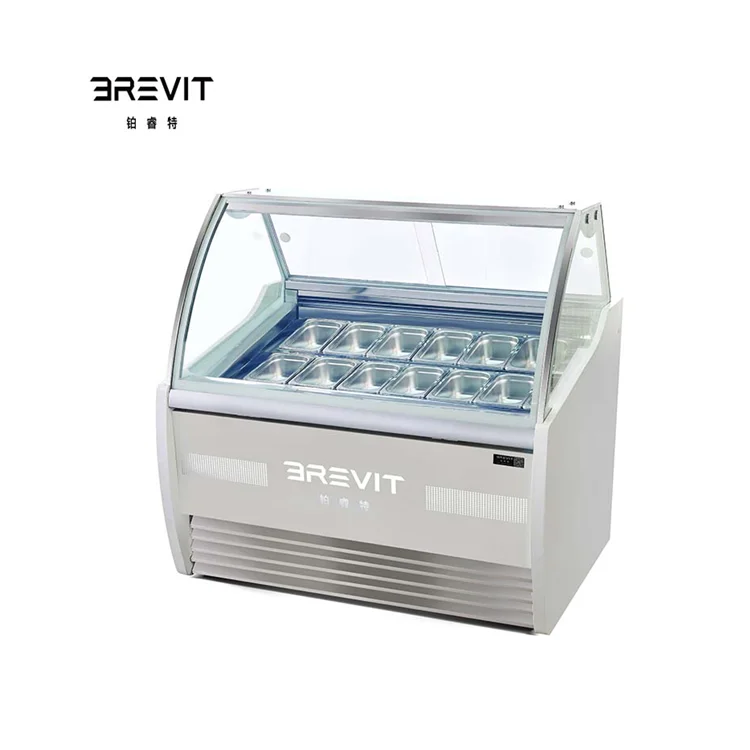 BREVIT коммерческие вентилируемые ложка для мороженого, демонстрационный Морозильник Мороженое прилавок-витрина
