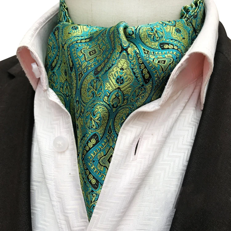 Модные повседневные мужские галстуки Ascot из полиэстера жаккарда тканые для мужчин