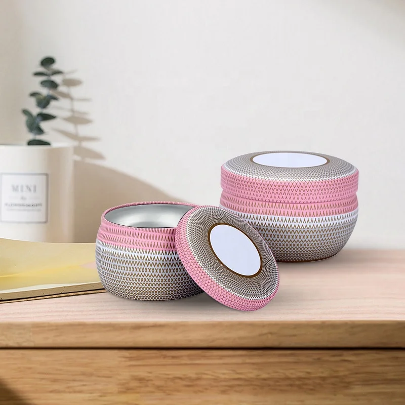 Customize Metal Container Green Empty White Plain Paint Tin Can Candle Jars Holders 8oz Candle Tins with Lid 4 oz