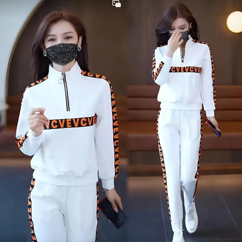 2023 Loungewear Women Sets Half Zipper Hoodies Fashion Two Piece Set Women Clothing Casual Oversized Women Tracksuit Set