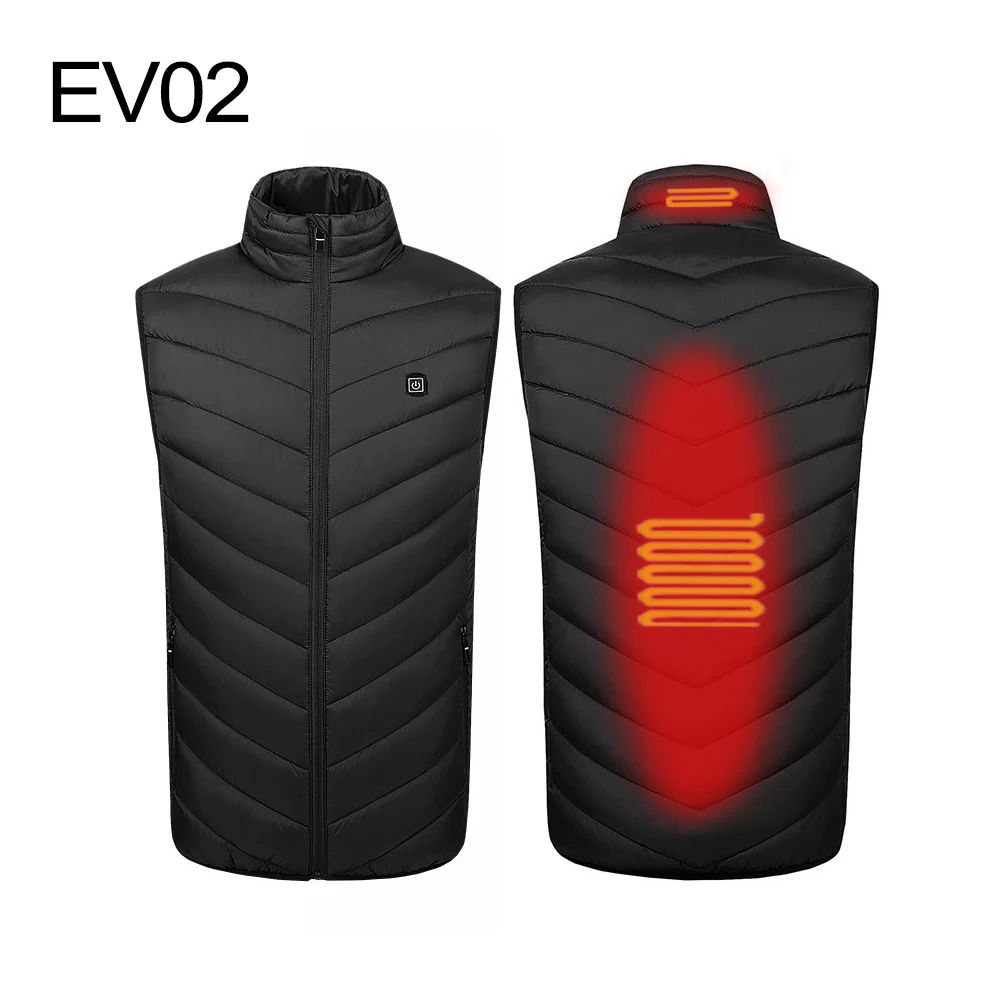 Rechargeable Power Bank USB Heated Vest Mens Winter Heating Vest Waistcoat Tactical Fishing Winter Heavy Jacket Coat