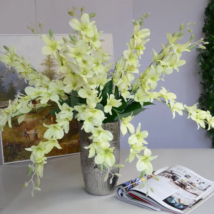 Silk artificial dendrobium orchids for wedding decorations and home decorations
