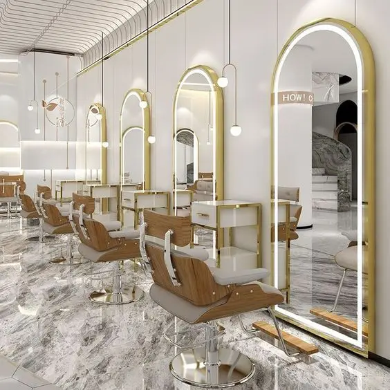 Большая мебель для парикмахерской со светодиодной подсветкой