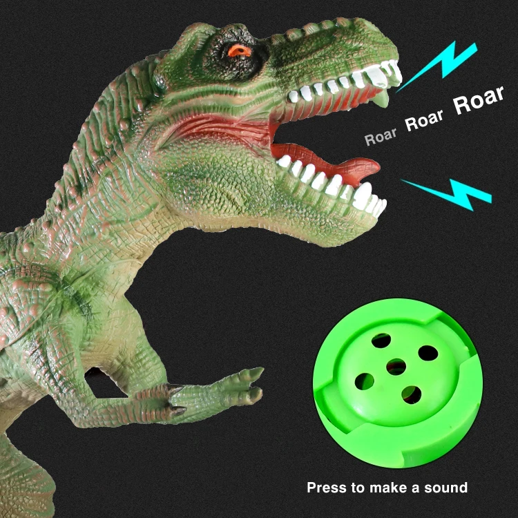 Oversized simulated dinosaur Tyrannosaurus model toys Soft rubber dinosaur boy toy with IC