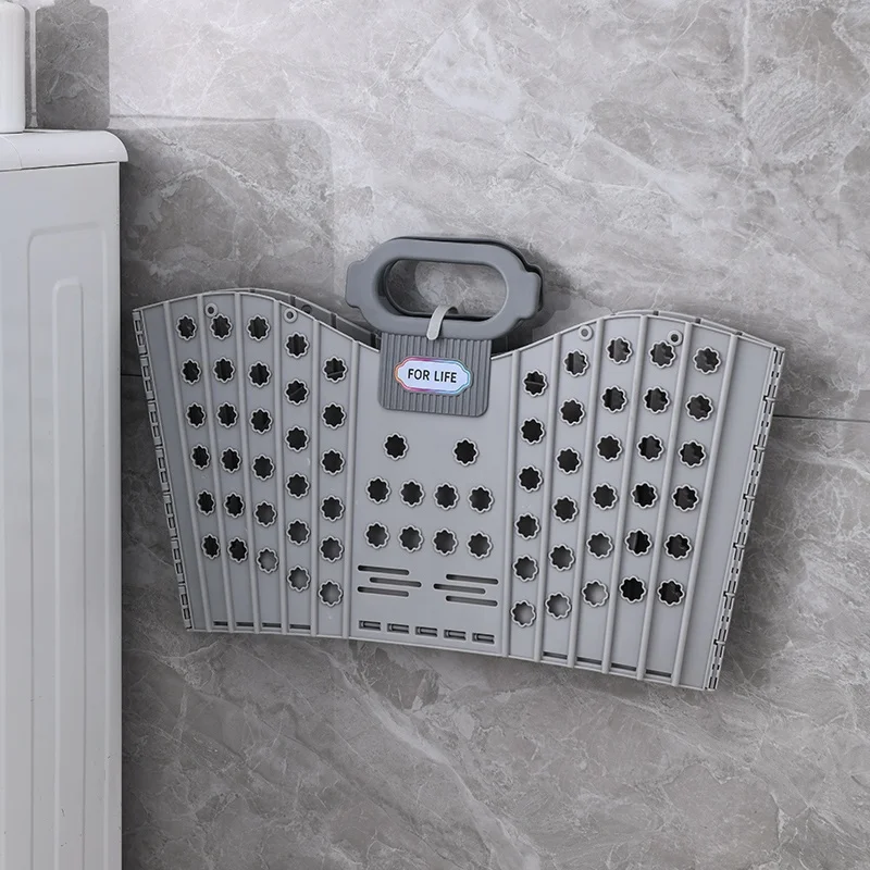 Bathroom Plastic Baby Cloth Separate Compartments Storage Hamper Dirty Laundry Basket with Handle for Clothes