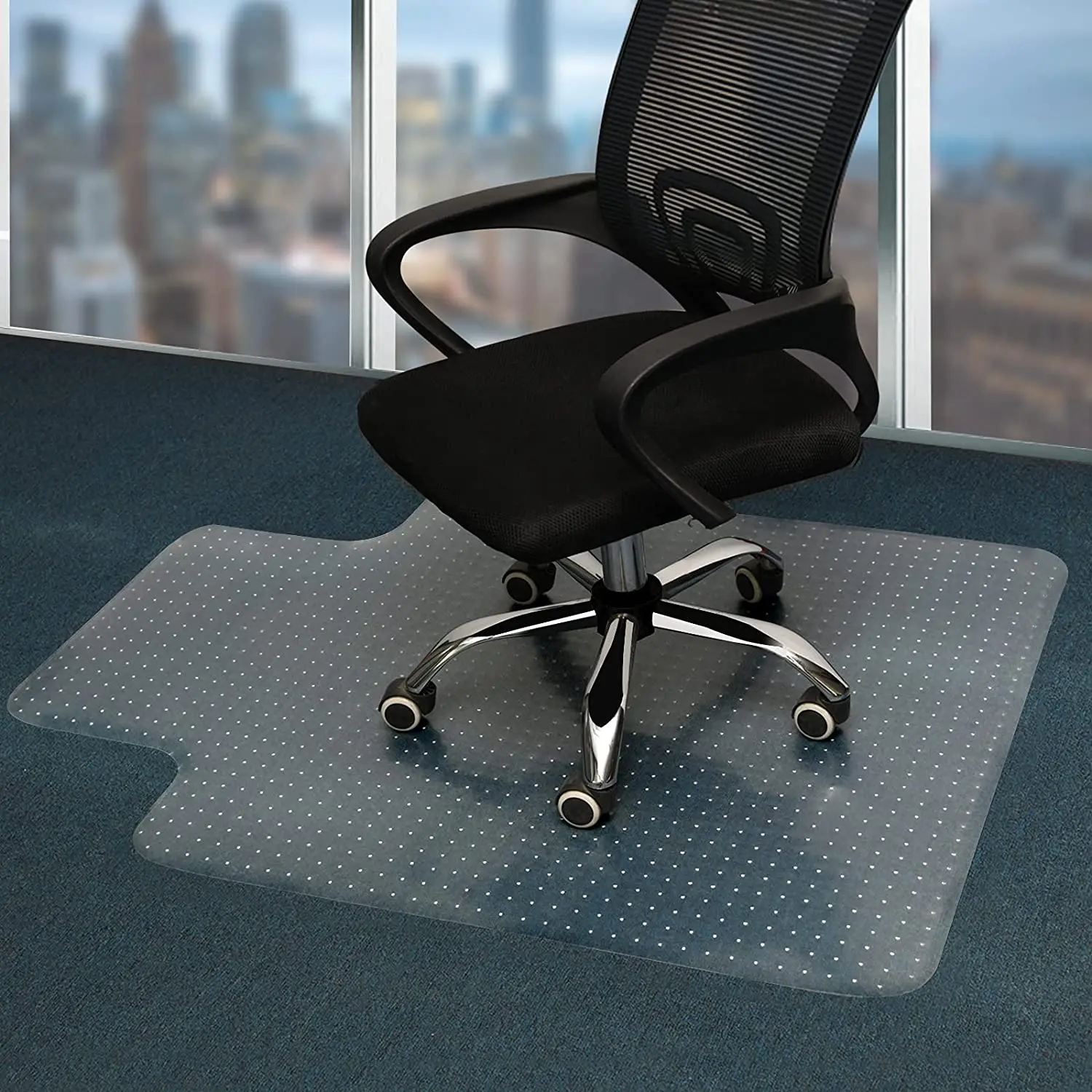 Clean Chair Mat for Carpet with Lip Studs Strong Impact Resistance Effective Grip Durable Non-Slip PVC Carpet Protector