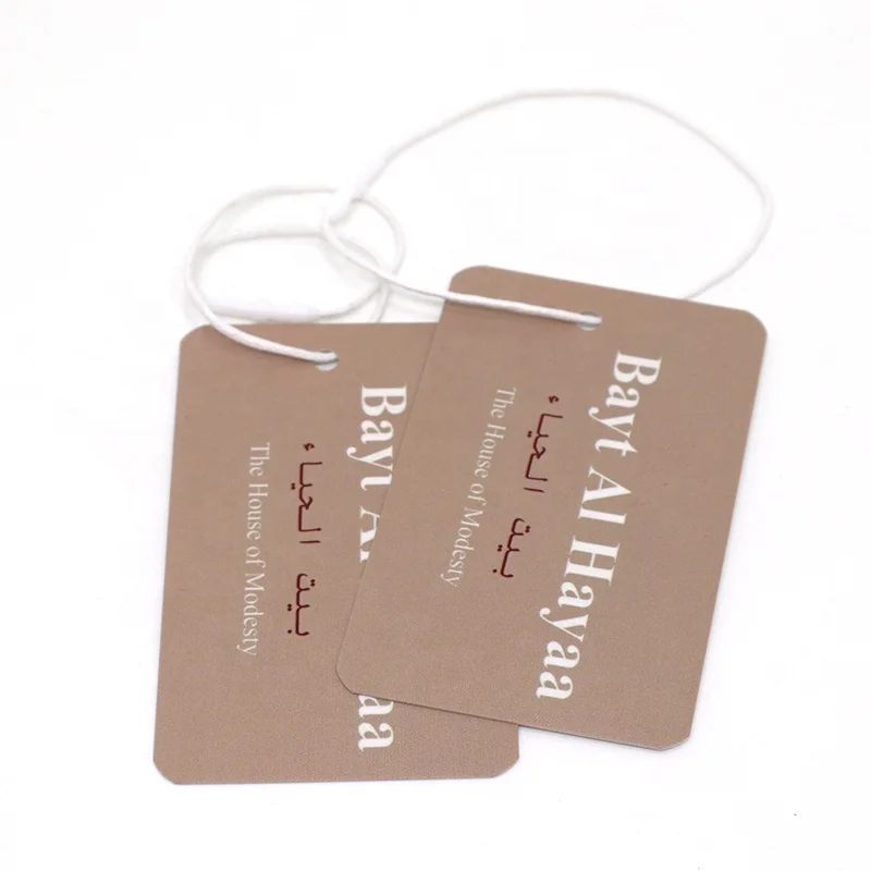 Luxury Cardstock Die cut Shape Product Logo Printed Garment Hang Tag Paper Clothing Custom Hangtag Label