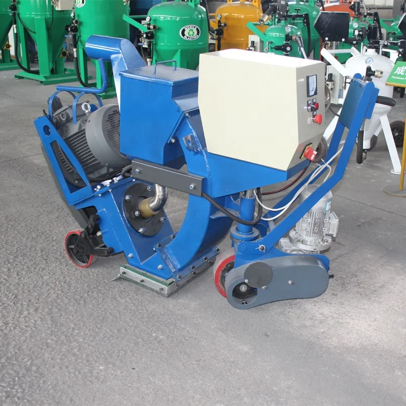 Automatic road shot blasting machine with alloy wheels