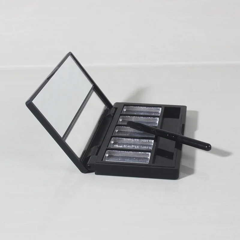 DIY 5 color square Concealer box cosmetic packaging plastic ABS materials hot stamping for lipstick blush eye shadow case