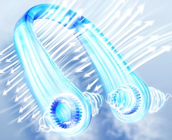 High quality Cooling Fan USB Rechargeable Leafless Portable Folding Sports Hanging Neck Fan