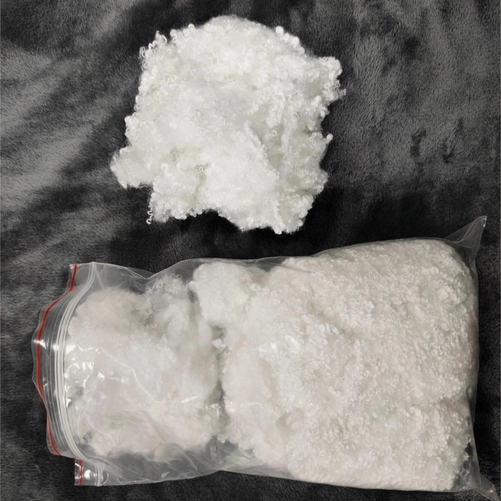 Virgin 3D*64mm Hollow Conjugated Siliconized Polyester Staple Fiber for filling Polyester Fiber Manufacturers and Suppliers