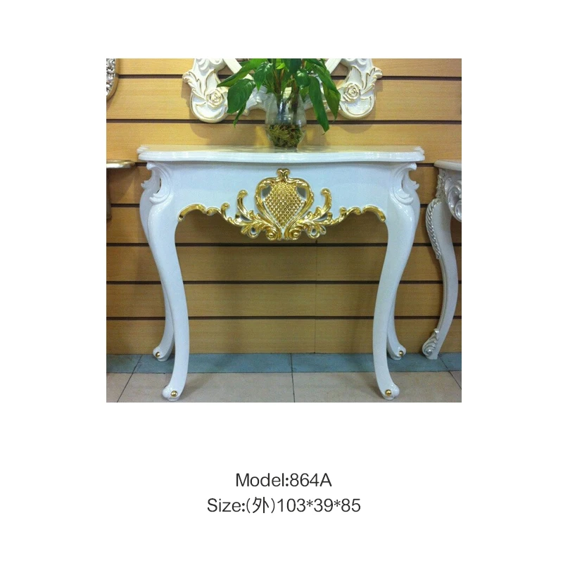 Wooden Entry Way Table Display Reclaimed Wood Living Room Furniture Carved Baroque Style Console Table