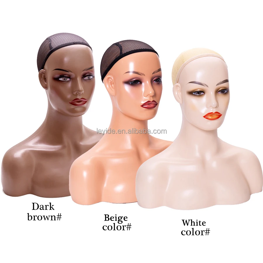 
Pvc Female Mannequin Head With Shoulders For Wig Display African American Mannequin Head And Bust 