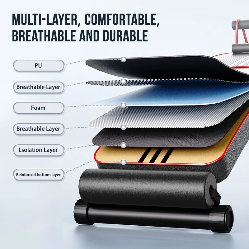 Rouser Fitness Foldable AB Exercise Machine Multifunctional Gym Equipment Adjustable Sit Up Bench Home Fitness Accessories