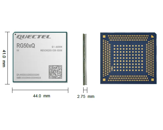 Quectel RG502Q ,LGA is used to encapsulate 5G Sub-6 GHz modules designed specifically for IoT/M2M applications