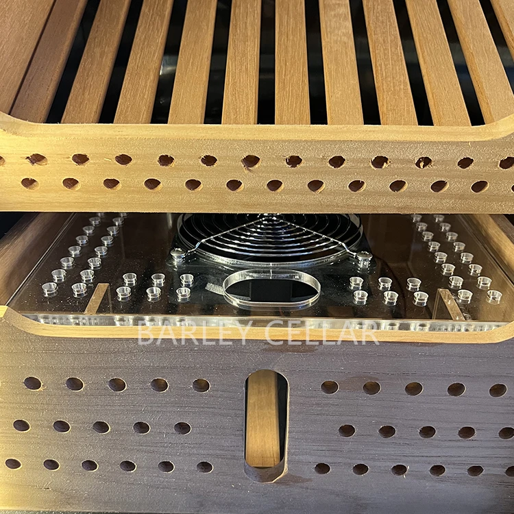 BARLEY cellar compressor cooling multi layer spain cedar wood racks cigar cabinet