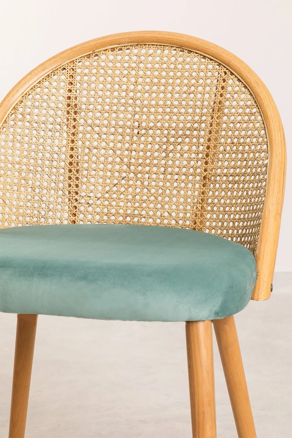 Simple And Stylish Restaurant Furniture Wooden Dining Chair Natural Rattan Chair  New Model Silla Comedor Cane Chair