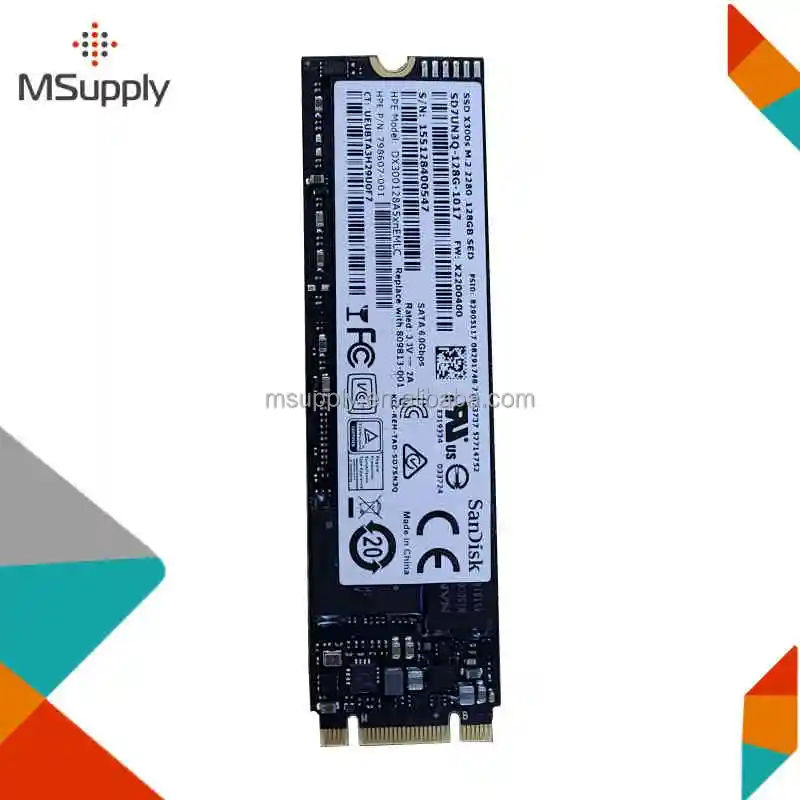 809813-001 128GB X300s 128GB M.2 2280 SED SATA SSD Server Series Solid State Drives Internal 798607-001 3Par 8000