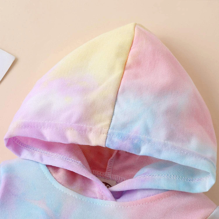 Wholesale Kids Jogger Suits Children Boys Girls Tie Dye Hooded Pullover Baby Tracksuit