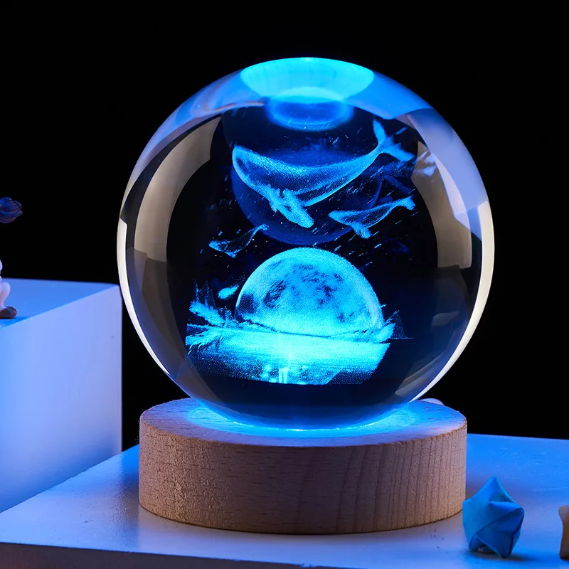 Honor Of Crystal Высокое качество оптовая продажа 3D светящийся хрустальный шар орнамент практичный и креативный Выпускной подарок