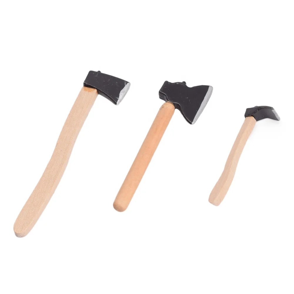 3PCS Mini Axe & Hatchet & Pick Axe Tool for 1/10 RC Carwler Car Decorations Traxxa s TRX4 Axial SCX10 II Tamyia CC01 D90 D110