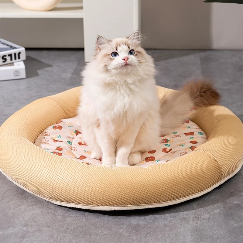 Pet Supplies Summer Breathable Cartoon Non-Slip Pet Products Cat Bed Cool Mat