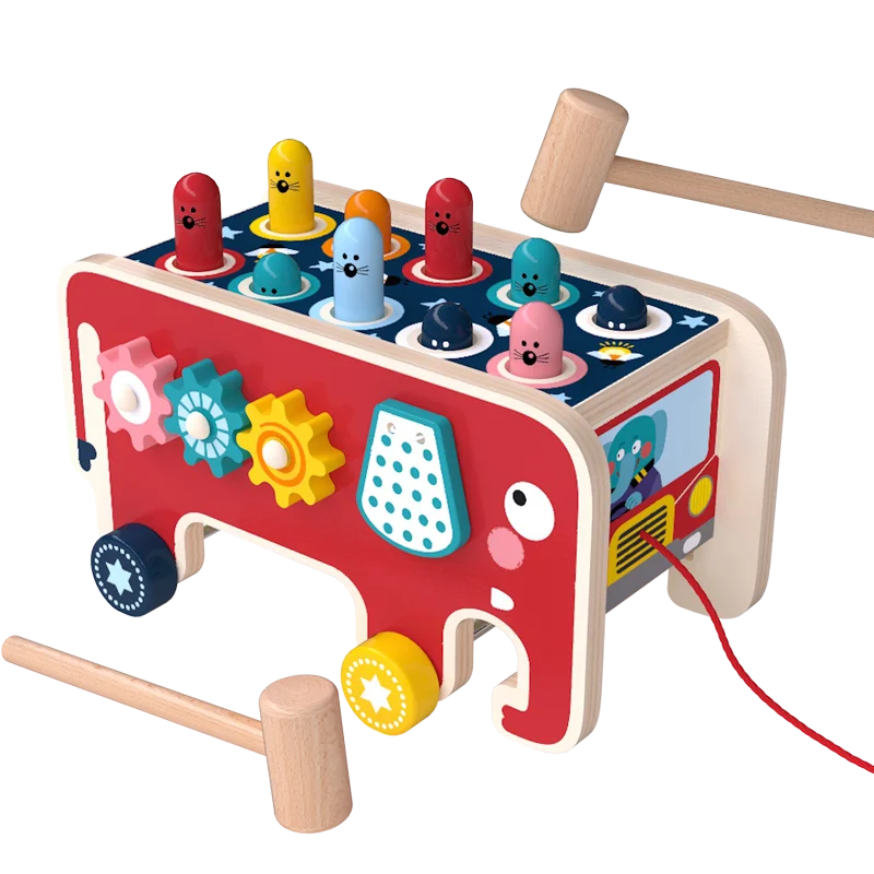 Amazon sells 2-in-1 elephant xylophone toyinstrument trailerpercussionwoodenwhack-a-mole toy