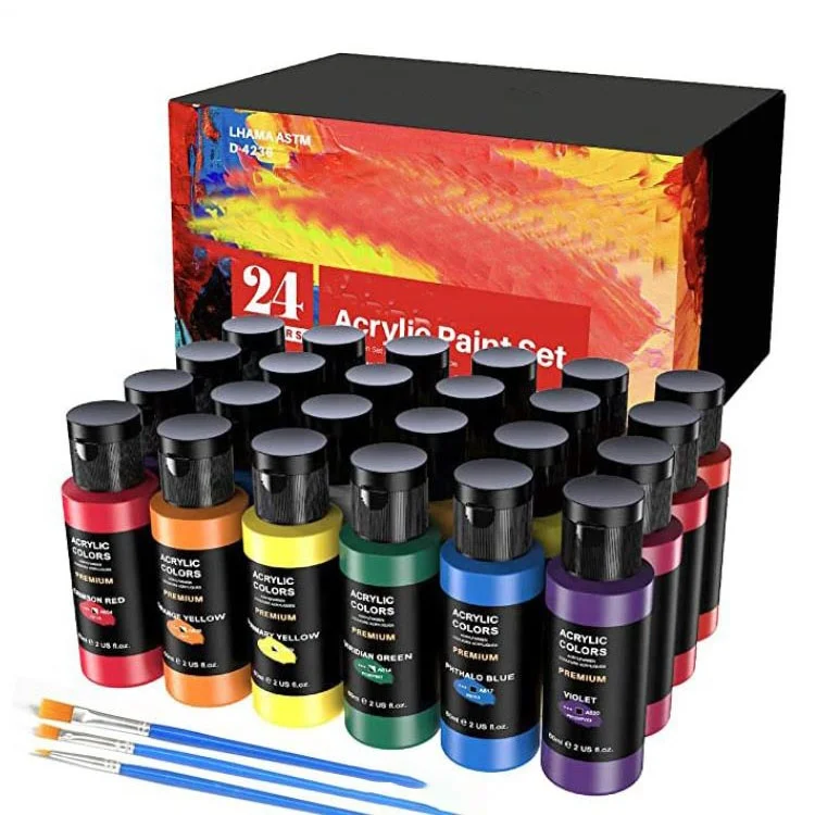 Water-Based, Non Toxic, Non Fading, Waterproof, Acrylic Paint Kit Premium outdoor acrylic paint for Artwork & DIY