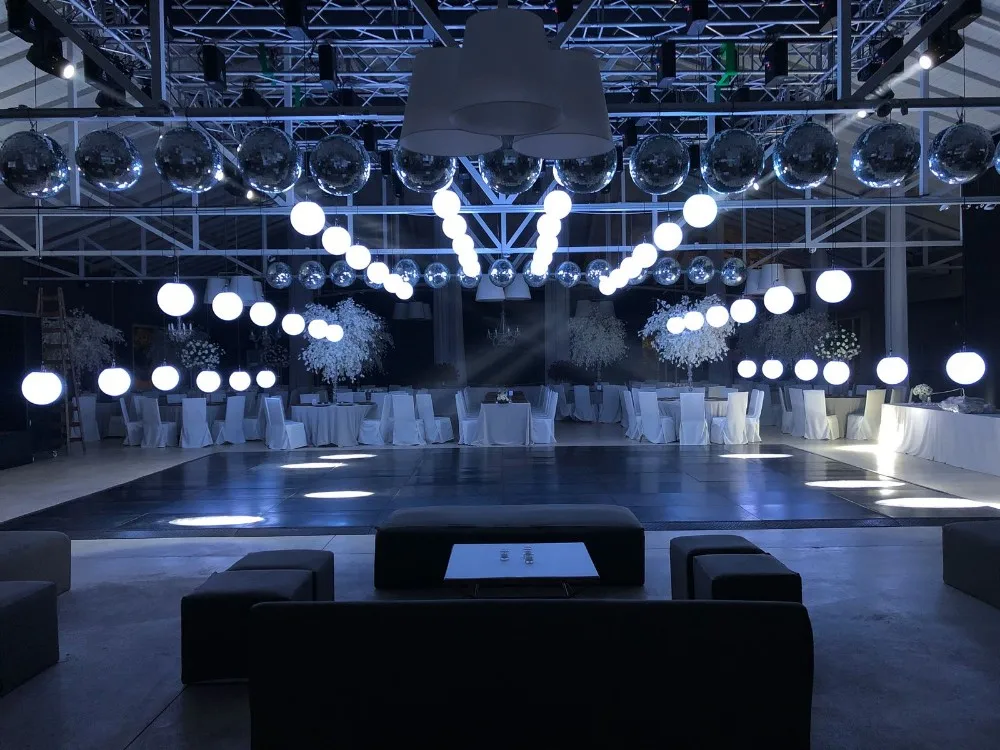 Professional DJ Disco LED Kinetic Lights Ball Winch System DMX512 Control Aluminum Body Concerts Weddings Hotels Clubs Rental