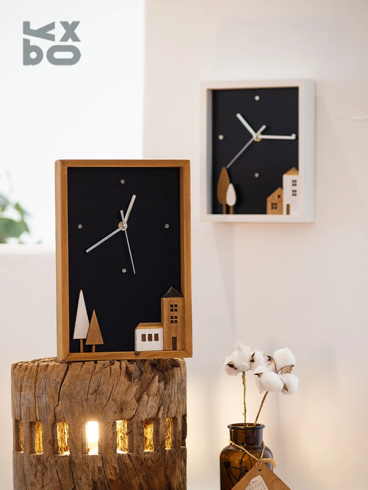 New design Wooden   acrylic frame Wall Art House Decoration Inspiring Family wall clock