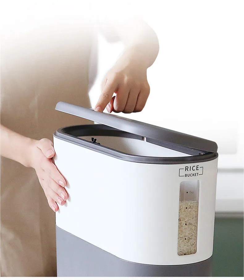 Rice Bucket Flour Storage Tank Box Metering Household Smart Rice Box Insect Moisture Proof Sealed Grain Dispenser Cylinder