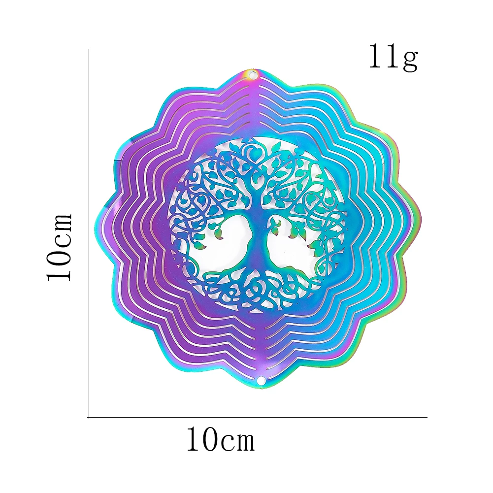 Tree of Life Nordic 3D Mandala Wind Color rotating wind chimes Hanging decorations in the outdoor garden