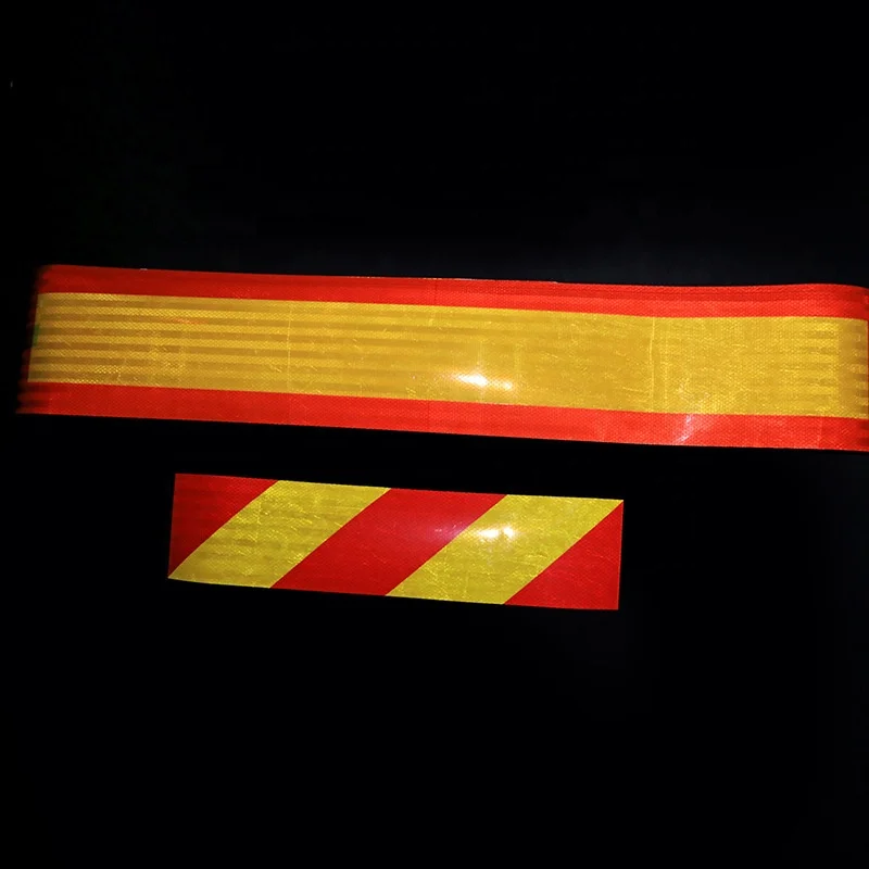 Red orange reflective Self Adhesive Reflective  Danger tips reflective strip Diamond Grade Truck Reflective Tape