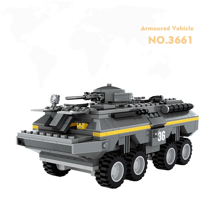 3661 бронированный автомобиль MOC кирпичи оборудование для сцены Военная серия сборка строительных блоков набор пластиковых игрушек детей