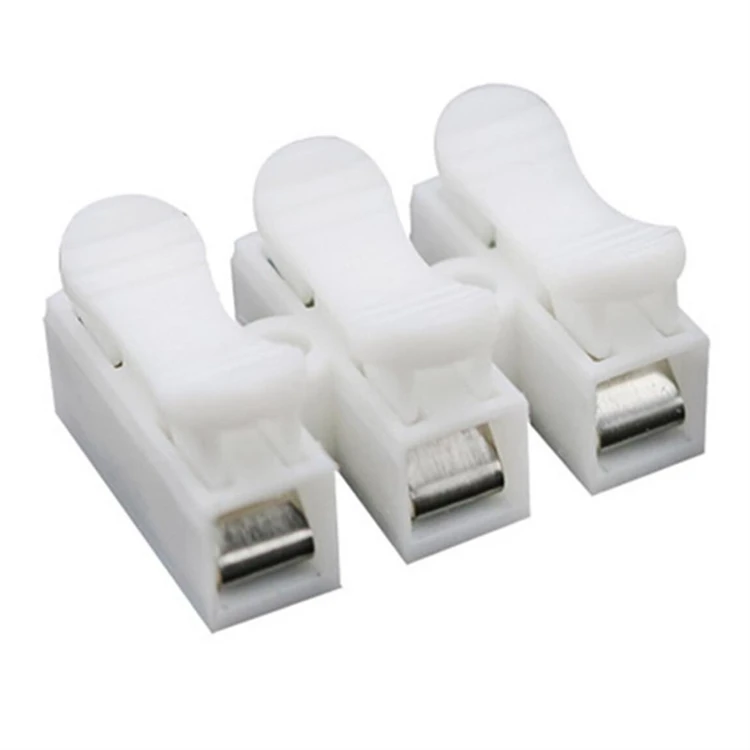 Best Quality Two Position Pressing Terminal Block For LED Lighting White 2 Pin Quick Cable Wire Connector
