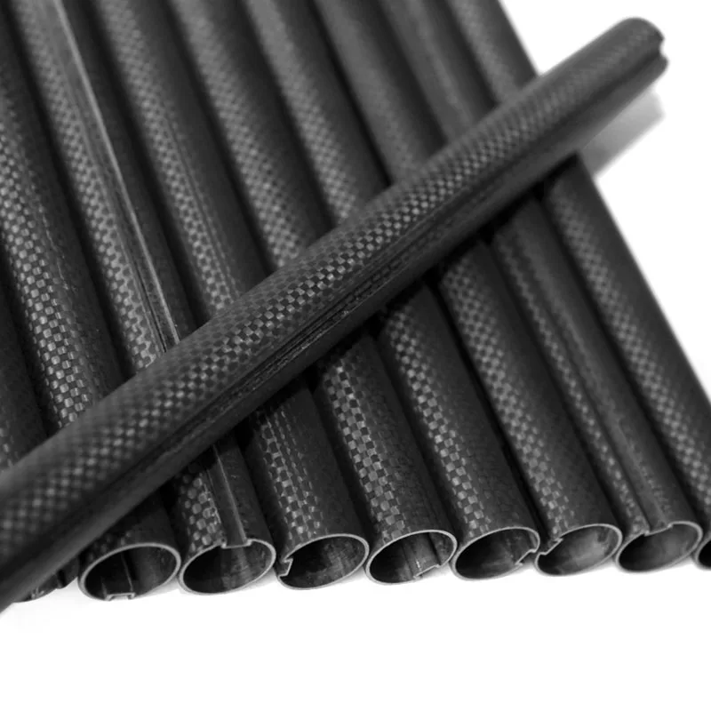 High Strength Pressure Carbon Fiber Groove Round Exhaust Pipe Tip F80 Tube Motorbike Pipes