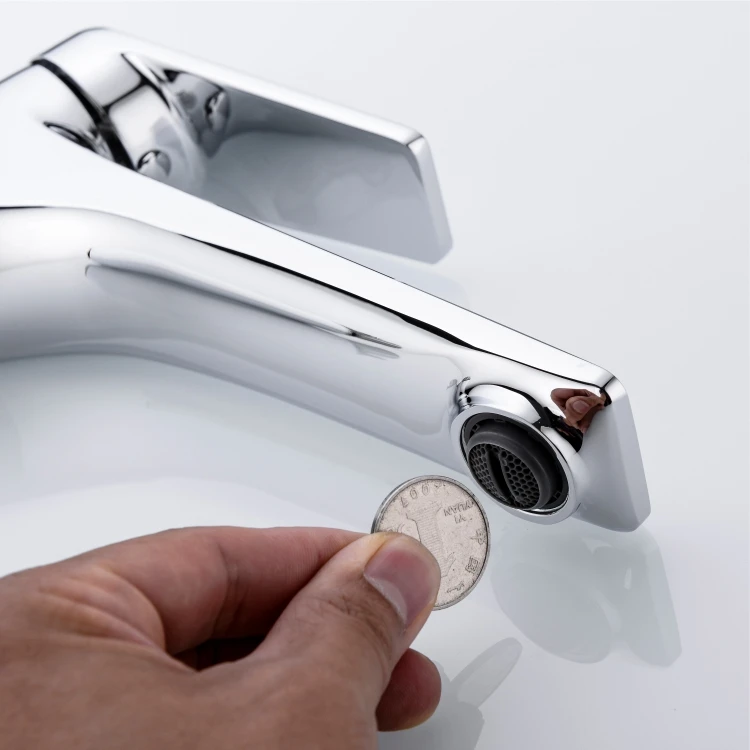 hot and cold water mixer taps bathroom Chrome  basin faucet foshan basin faucets long spout basin faucet