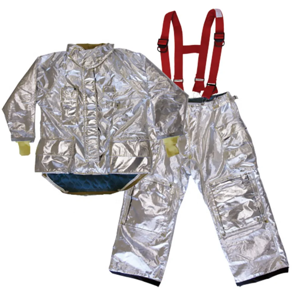 Factory supplied and firefighting silver fireman aluminized proximity fire fighting suit with good price