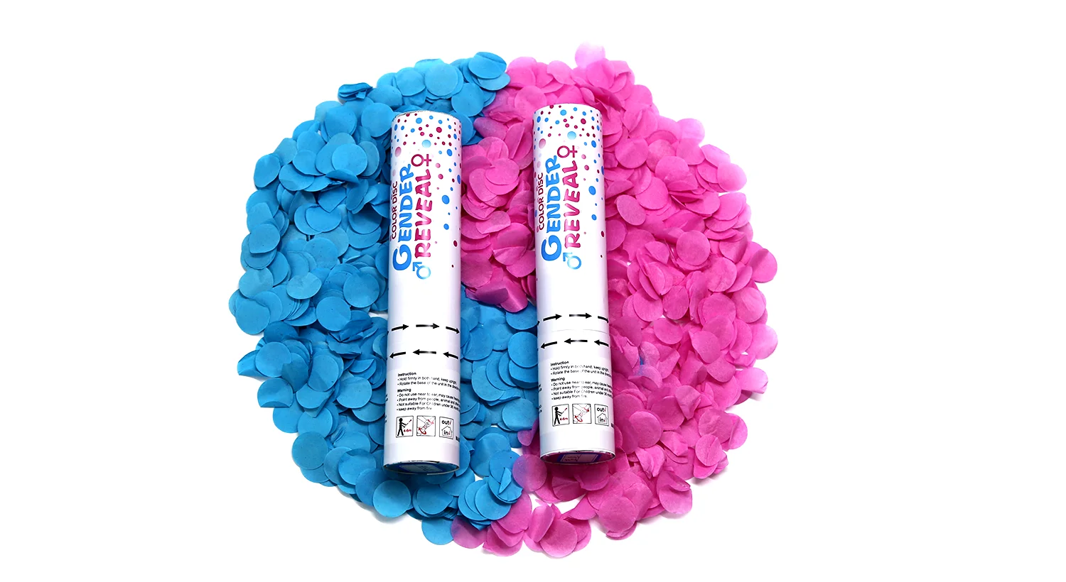 Eco Friendly Gender Reveal Pink Smoke Bomb Powder Paper Sticks Party Popper Confetti Cannon