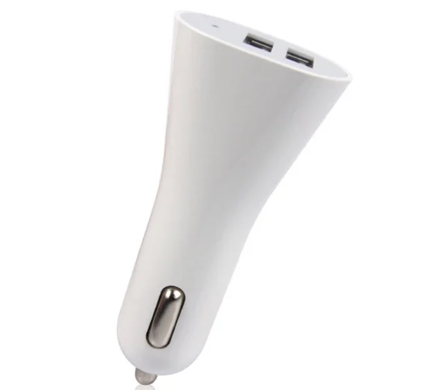 5V 2.1A Big Horn Shape 2 Port Dual Two USB Car Charger Adaptor