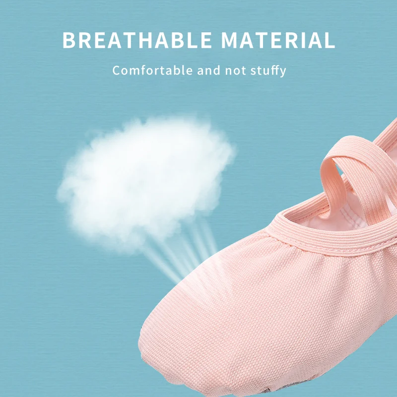 Hot Fashion Pink Canvas Flats Soft Shoes Elastic Band Shoes Best Ballet Shoes High Quality for Girls Kids